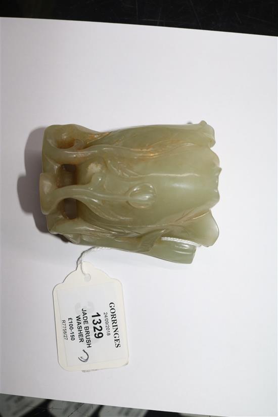 A jade brush washer height 8.5cm